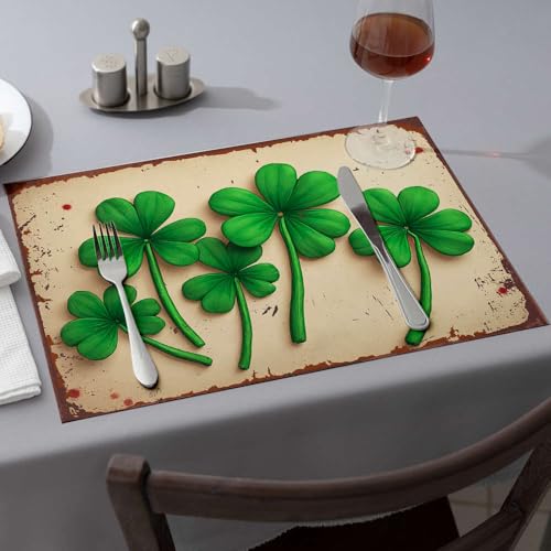 Chemin de table trèfle à quatre feuilles vert pour repas de famille et déco de table festive