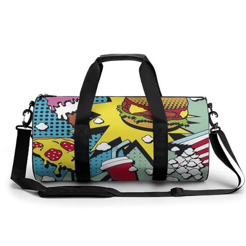 Sac gym hamburger duffel bag de randonnée et sport 45cm