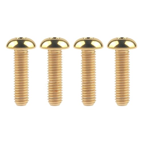 チタン自転車ボルト M5x8 M5x10 M5x12 M5x15mm - ボトルケージ用軽量丸頭内六角ネジ(Gold,12MM_M5)