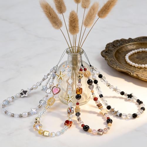 Image of Beaded Camera Wrist Strap Cute Digital Camera Charm Lanyard, Phone Wristlet Charms, Beaded Camera Chain for Bag