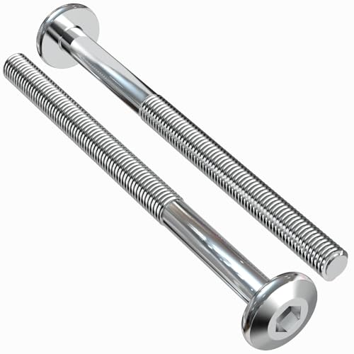 35 Pièces Tete de Vis Boulon Galvanisé M6x100 Vis Tete Plate Allen Six Pans Creux Entièrement Filetées Boulons Acier Meubles Cylindrique pour Meubles Lits...