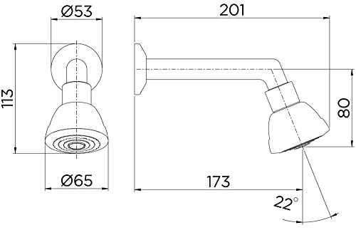 Docol Ducha Redonda de Parede Cromada Bonnaducha