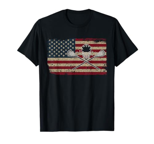 American Flag Lacrosse T-Shirt for USA Lax Player