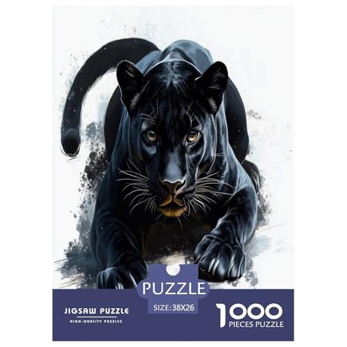 Rompecabezas de pantera negra 38x26cm: puzzle imposible de 1000 piezas para adultos