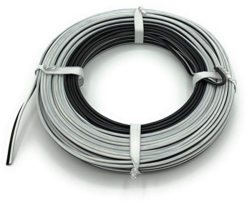 BELI-BECO YL6230 Kabel - Kupferlitze 2 x 0,5 mm² (2x16x0,20 mm) - Zwillingsleitung - 20 m Ring (Weiß-Schwarz)