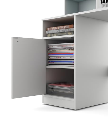 Image of Revon Study Table | Engineered Wood | Frosty White Finish | Free Standing | Stylish and Durable | Knock Down | 36 Months Warranty