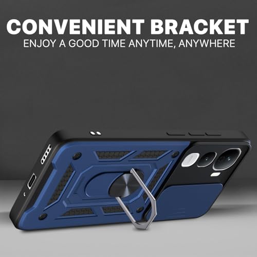 Image of AIBEX Back Cover for Vivo Y400 Pro 5G | D10 Tough Armor Case | Sliding Camera Shield | 360 Protection | Kickstand Ring Holder | Military-Grade Bumper Case