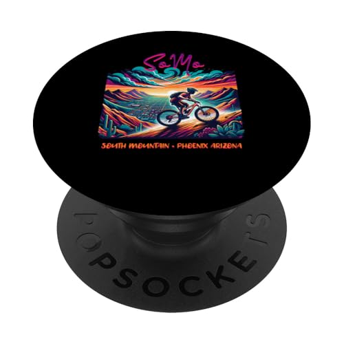 Camisetas SoMo MTB South Mountain Biking Sunset Phoenix Arizona PopSockets PopGrip Intercambiable