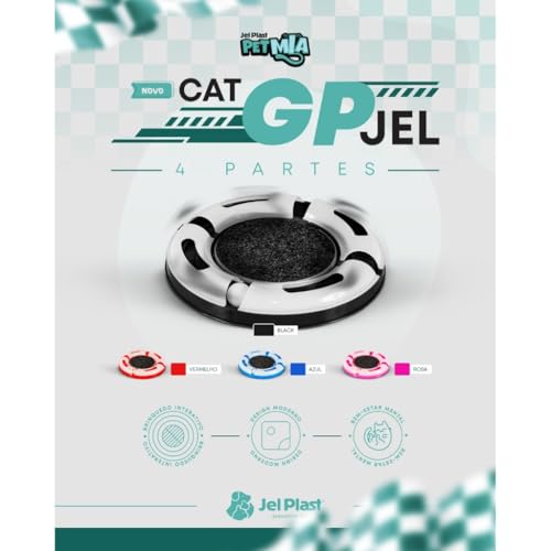 Arranhador Interativo para Gato, Redondo, com Bolinha, Anti Stress, Miau (Azul)