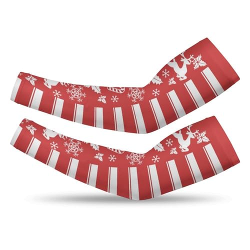 Cvrozpwy Arm Sleeves for Men And Women Christmas UV Sun Protection Compression Cooling Tattoo Cover Up for Outdoor