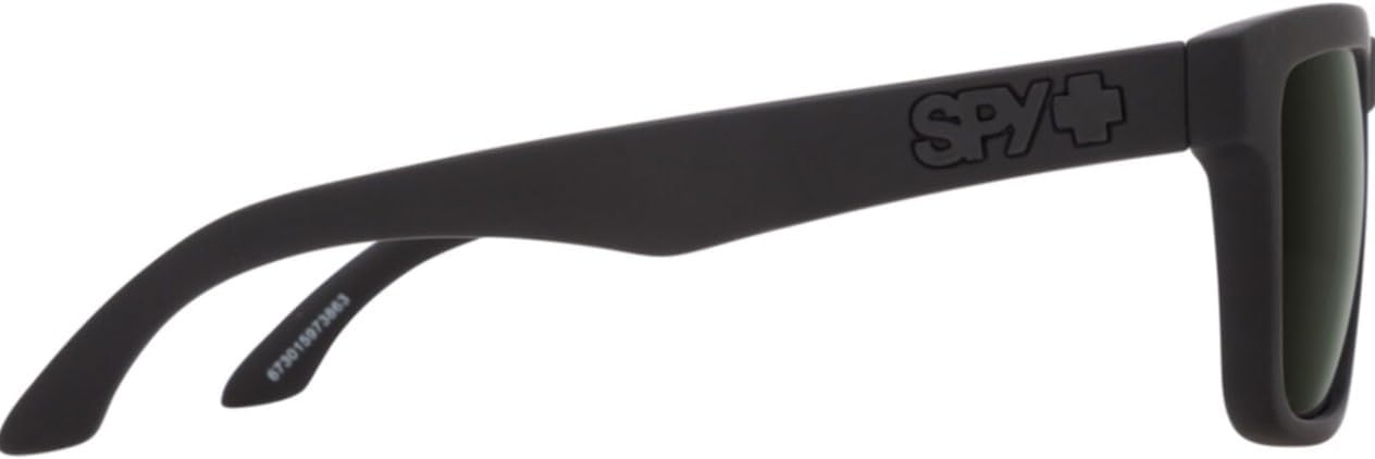SPY Helm Sunglasses Soft Matte Black with Happy Lens Gray Green Lens - Image 3