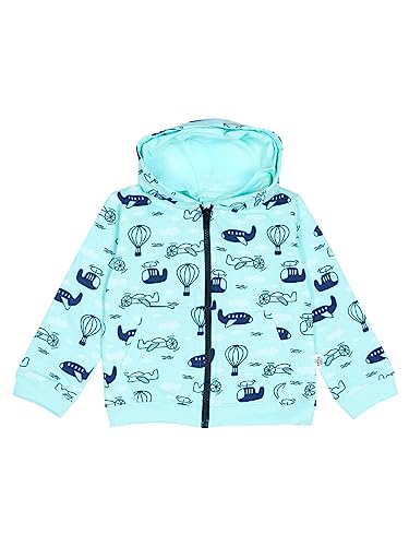 Image of The Mom Store Unisex Fleece Hooded Neck Hoodie (TMS-1234 Fly High Turquoise 4 Years-5 Years)