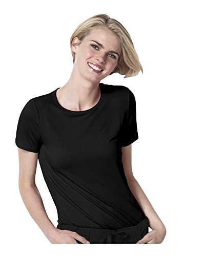 WonderWink Women's Silky Short Sleeve Tee, Black, X-Large