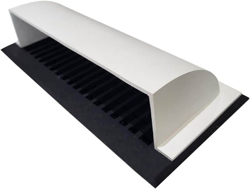 Prima Decorative Hardware Floor Vent Air Deflector/Diverter 4"x10" – Dome Design, Heavy Duty, Cast Aluminum Air Vent Deflectors - Rust Free, Powder Coated Finish ‎Floor Vent Deflectors - White