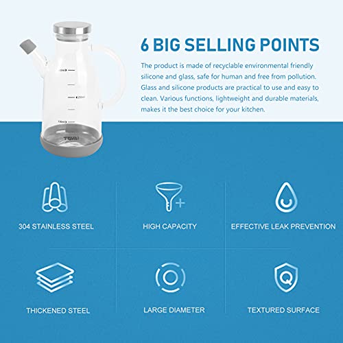 Yardwe Dispenser Azeite Garrafa de Óleo E Vinagre Galheteiro de Vidro Com Aço Inoxidável Garrafa Dec