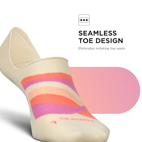 Image of Feetures Everyday Light Cushion Invisible Sock for Men - Anti-Slip Sock Liner with Targeted Compression - (1 Pair)