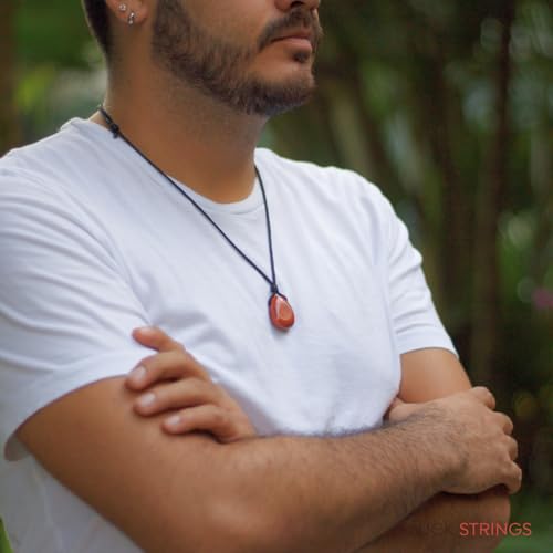 Luck Strings Handmade Gemstone Pendant Choker Necklace – Adjustable Wax Nylon Cord Jewelry for Men and Women, Boho Style Spiritual Wellness and Chakra Healing4