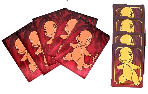 Pokemon Card Sleeves - Obsidian Flames - Charmander Elite Trainer - 65 Sleeves + 4 Cardboard dividers