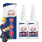 2PCS Metal Glue,Waterproof Adhesive Glue for Metal,30g Liquid Me/tal Super G/lue Gel,Anti-Clog Design,Clear G/lue for Me/tal,Instant Superglue for Met/al,Strong Glu/e for Met/al,Meta/l Glu/e Bonding