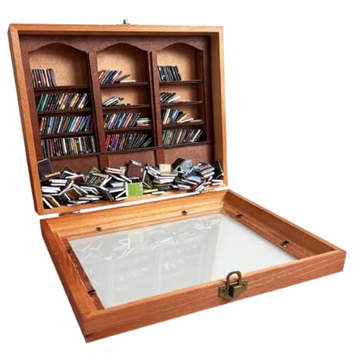 Anxiety Bookshelf | Shake Away Your Anxiety, Stress Reliever, Miniature Book Match Boxes Display Case Cabinet, Gifts for Book Lovers (1pcs)