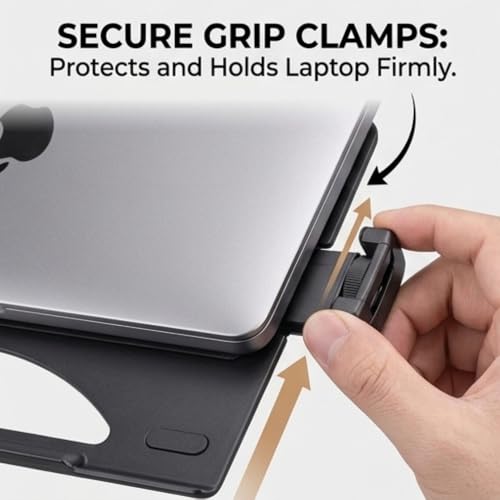 Image of Uniq Mounts Laptop Mount Tray for Monitor Arm & Stand, Fits 11.3 inch-17.5 inch Laptop, 8kg Capacity, Adjustable Laptop Holder, Fits VESA 75x75 & 100x100 mm, Anti-Slip Pads, Universal Notebook Mount