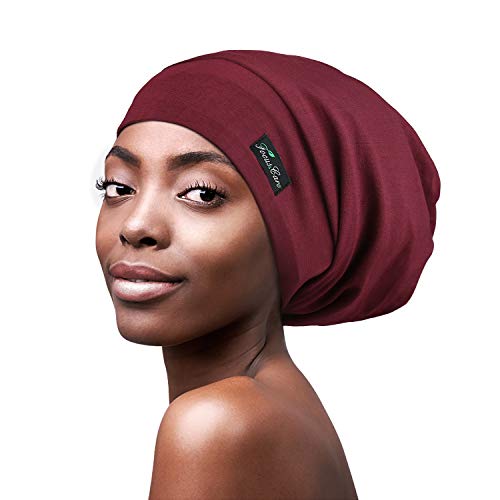 Image of Satin Lined Sleep Slouchy Cap Curly Girl Slap Headwear Gifts For Frizzy Hair Women