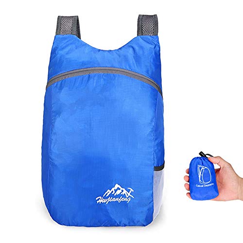 Dingwen: Mochila plegable  20  ligera   ultraligera  para exteriores   color azul