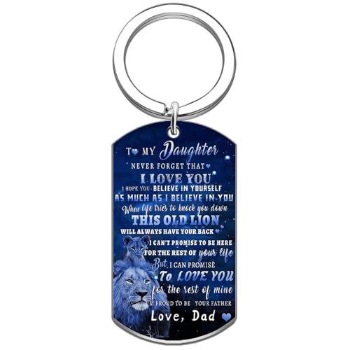 Dad To Daughter Gifts Sweet Daughter Gifts from Dads To My Daghters Keychain Daddy Daughters Gift for Birthday Christmas Graduation Wedding Valentines Father Daughters Gift Keyring