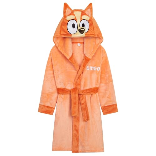 BlueY Mädchen Fleece Bademantel mit Kapuze und Bindegürtel,...
