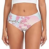 HURPAN Japan Sakura Mount Fuji Women's Bikini Brief Underwear,Ladies Breathable Hipster Panties