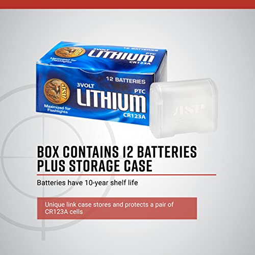 Asp Cr123A 3V Lithium Batteries, Storage Case Included, 12-Pack #TOP3