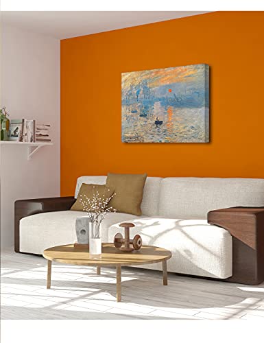 Decorarts - Impression Sunrise, Claude Monet Art Reproduction. Giclee Canvas Prints Wall Art For Home Decor 30X24 X1.5 #TOP2