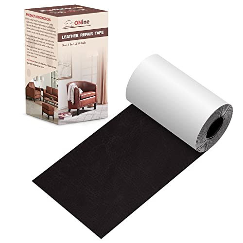 Image of ONine Leather Repair Tape 3X60 Inch Patch Leather Adhesive For Sofas, Car Seats, Handbags, Jackets,First Aid Patch (Dark Brown No.2)
