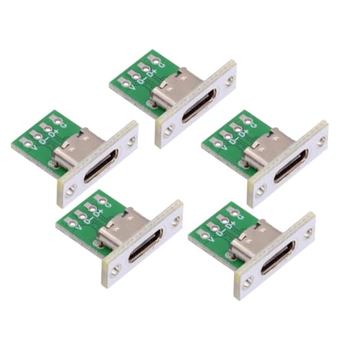 NFHK DIY OEM 5 Stück/Set Typ C Buchse Stecker Panel Mount Typ mit PC-Platine 24pin USB 2.0 Pinbelegung
