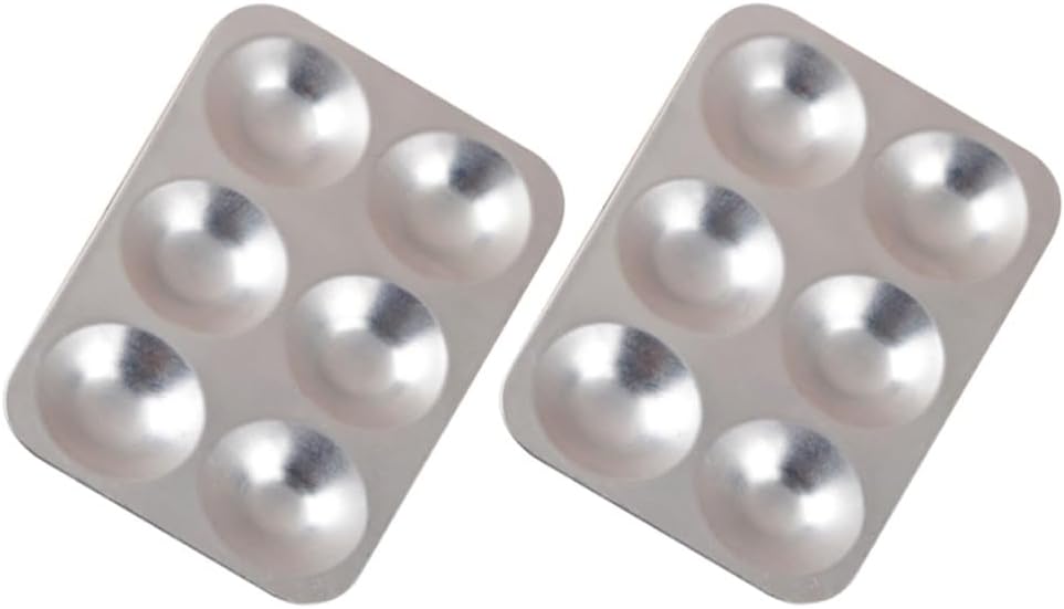 HBJWOV 2 Pcs Trays Holder Tray Suits Kids Oil Tray Suits Aluminum Palette Round Painting