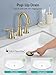 Brushed Gold Bathroom Faucet 3 Hole, 4 Inch Bathroom Sink Faucet with 2 Hot/Cold Handles, Pop-Up Drain, Lead-Free, No-Leak, RV Faucet for Bathroom Sink, Bath, Camper
