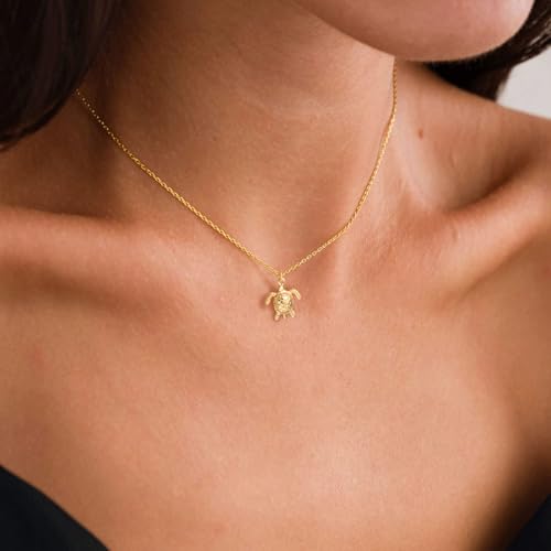 VRIUA Gold Necklace for Women – 14K Gold Plated Fish, Bee, Turtle, Cat, Sea Turtle, Snake, Dragon, Dragonfly, Elephant, Horse, Conch and Seahorse Pendant Necklace Trendy Jewelry3