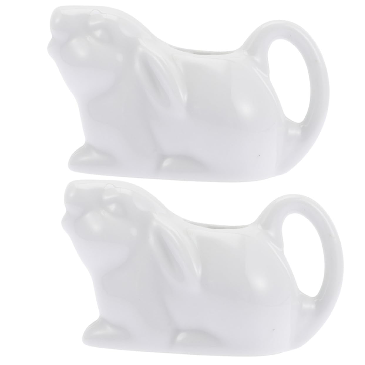 Garneck 2pcs Rabbit Milk Jug Espresso Coffee Cups Espresso Steaming Pitcher Coffee Milk Creamer Pitcher Coffee Creamer Milk Dispenser Coffee Syrup Rabbit Cream Pitcher Bunny White Ceramics