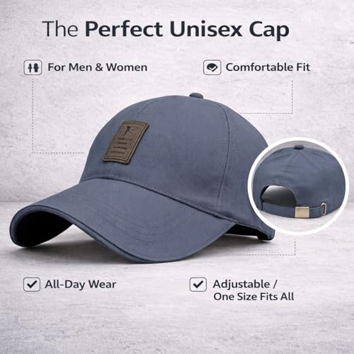 Image of Baseball Cap for Men Original Adjustable Unisex Cap, Mens Caps Stylish, All Sports Type Caps or Hats, Free Size, UV Protection, Sports Cap for Men's, Outdoor Casual Wear Cap (Pack of 2)