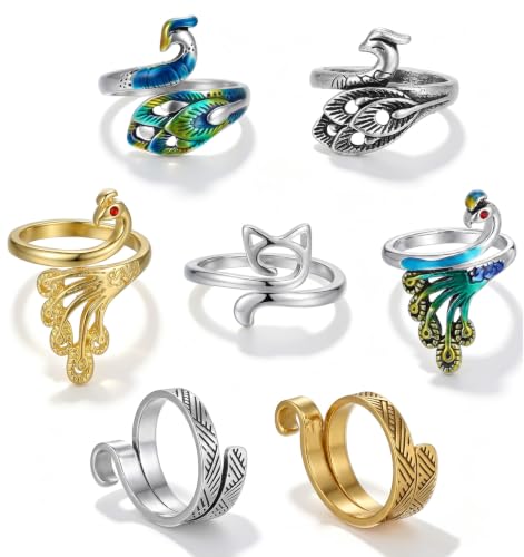 7-Pack Stainless Steel Crochet Rings