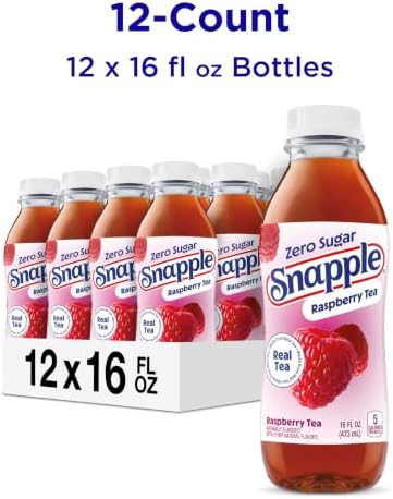 Snapple Zero Sugar Raspberry Tea, 16 fl oz recycled plastic bottle, Pack of 12 - 3