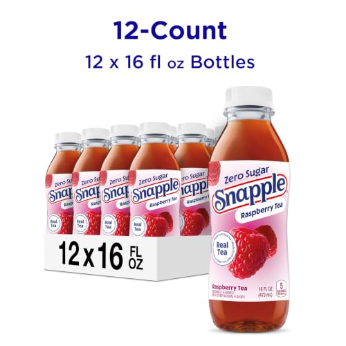 Image of Snapple Zero Sugar Raspberry Tea, 16 fl oz recycled plastic bottle, Pack of 12