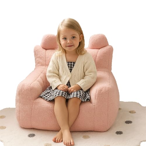 Oyptmsh Sillón Puff Para Niños Sofá Sillón Infantil De Felpa Con Relleno Incluido Asiento Ligero Para El Suelo, Ideal Para La Habitación O La Sala De Juegos Pink