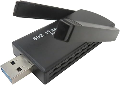 Wireless USB Adapter For PC - 1300Mbps Dual 5Dbi Antennas 5G/2.4G WiFi Adapter for Desktop PC Laptop Windows11/10/8/7/Vista/XP/Linux, Wireless Adapter for Desktop Computer Network Adapter