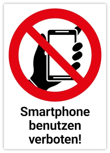 Aufkleber Verbotszeichen „Smartphone benutzen verboten + Text“ Kombi Hinweis Symbol Folie selbstklebend | Größe wählbar Made in Germany, Größe: 21 x 29,7 cm Aufkleber Verbotszeichen „Smartphone benutzen verboten + Text“ Kombi Hinweis Symbol Folie selbstklebend | Größe wählbar Made in Germany, Größe: 21 x 29,7 cm