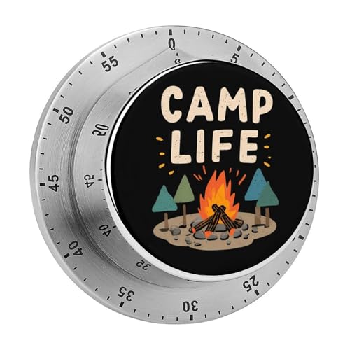 Camp Life Modern Timers Stainless Steel 60 Minute Time Management Wind Up Clock Timer