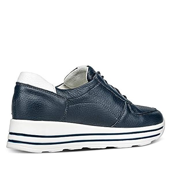 Waldläufer H-Lana 758009 200 150 White Leather Womens Wide Fit Lace/Zip Up Trainers