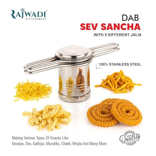 Image of Rajwadi Stainless Steel Press Sev Sancha Machine /Muruku Maker /Idiyappam Maker /Dab sev Sancha