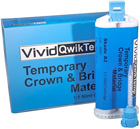 Vivid Qwiktemp - Long Term Provisional Temporary Crown and Bridge Material - A2 1:1 Cartridge 76gm with Mix Tips