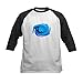 CafePress Kiteboard Baseball Jersey Kids Cotton Baseball Jersey, 3/4 Raglan Sleeve Shirt Black/White
